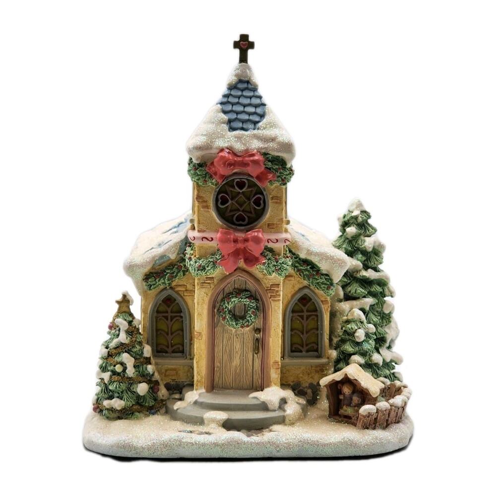 Hawthorne Village Precious Moments Holy Night Chapel Illuminated VTG 2001 Boxed